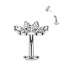 Fan Top Titanium Threadless Floating Convex Base Belly Bar