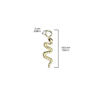 Black Plated Titanium Dangle Snake Charm Attachment