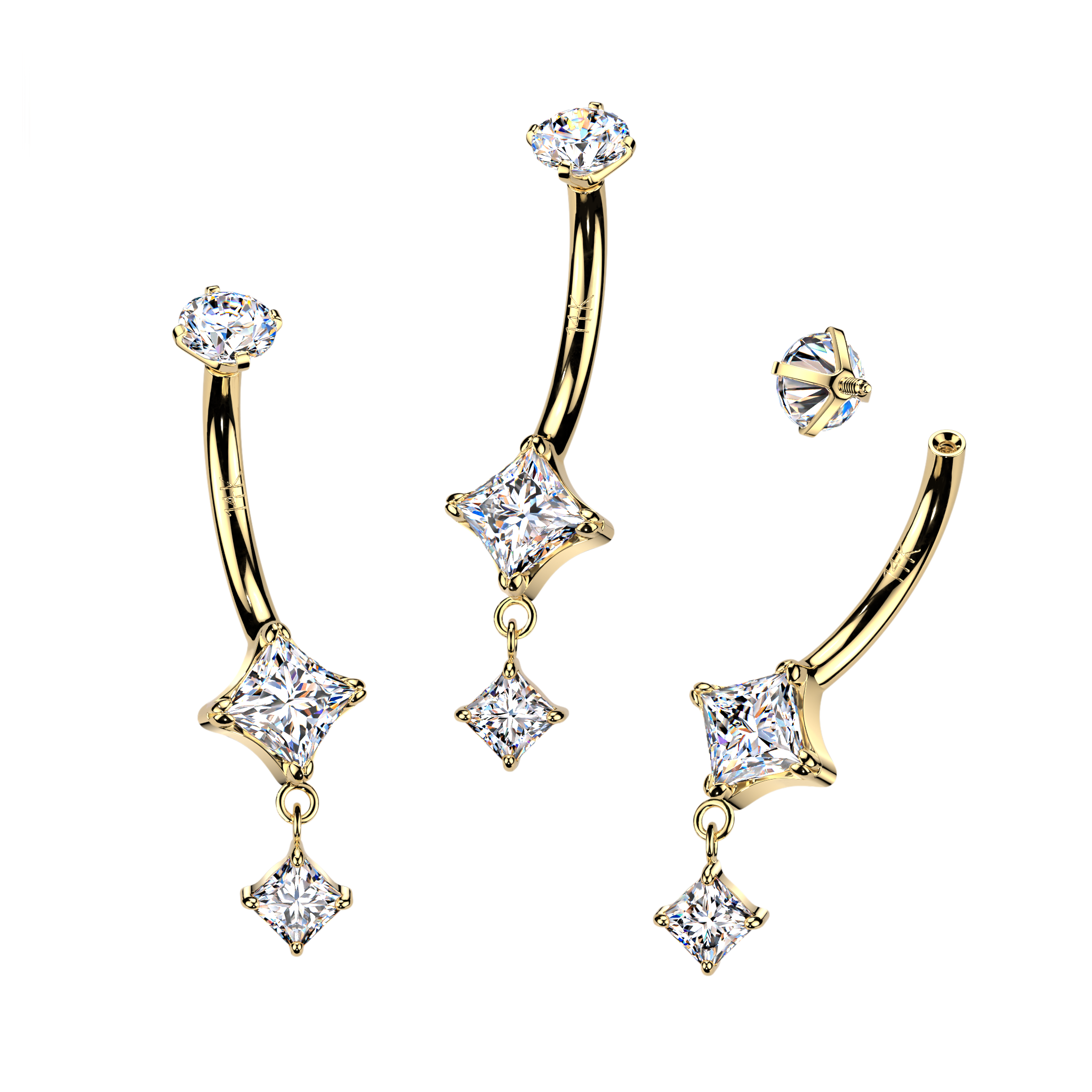 The Manhattan Drop Belly Dangle in 14K Yellow Gold