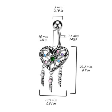 Colour Spark Dreamcatcher Belly Ring