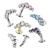 Swarovski Curve Top Titanium Threadless Floating Convex Base Belly Bar