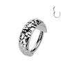 Implant Grade Titanium Wide Hinged Segment Hoop Ring With Hammered Pattern