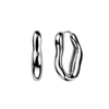 316L Surgical Steel Wavy Oval Hinge Hoop Earrings (PAIR)
