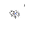 Implant Grade Titanium Threadless Push‑In Heart Top with Cubic Zirconia Centre