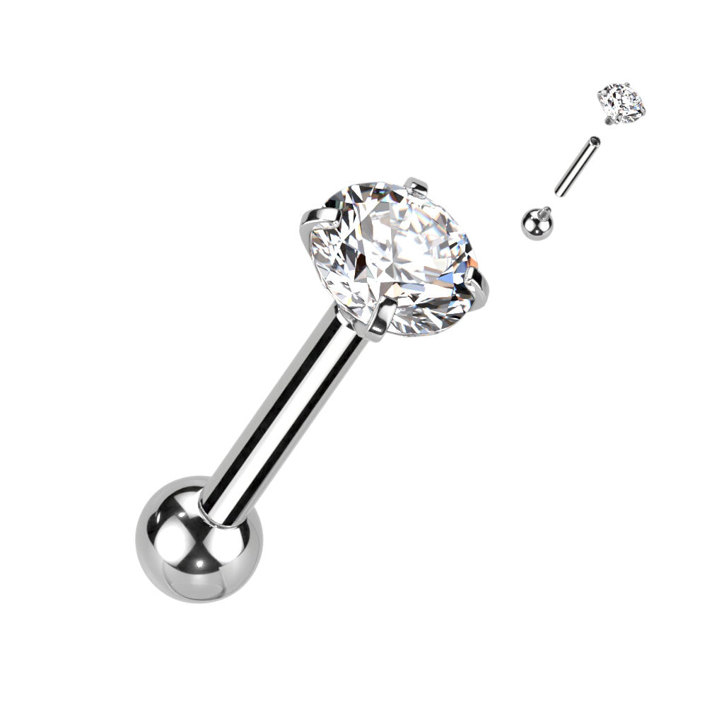 Internally Threaded Implant Grade Titanium Gem Body Jewellery