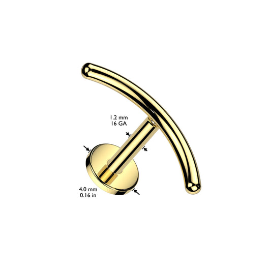 Implant-Grade Titanium Curved Bar Stud. Labret, Monroe, Tragus and Cartilage Earrings