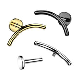 Implant-Grade Titanium Curved Bar Stud. Labret, Monroe, Tragus and Cartilage Earrings