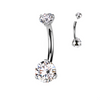 Internally Threaded Titanium Classic Prong Belly Ring