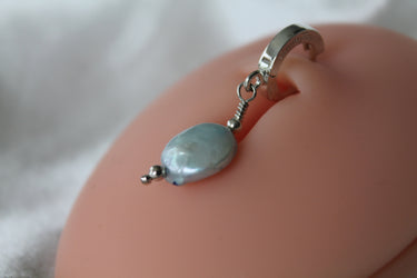 TummyToys® Grey Freshwater Coin Pearl Belly Ring