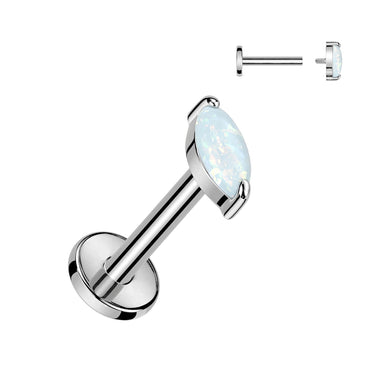 MarquiseGlow Titanium Flat Back Stud