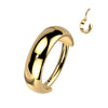 Gold Plated Titanium Hinged Segment Hoop Ring With 3.5mm Wide Dome Surface
