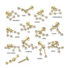 Gold Plated Surgical Steel Internally Threaded Zodiac Labret Stud