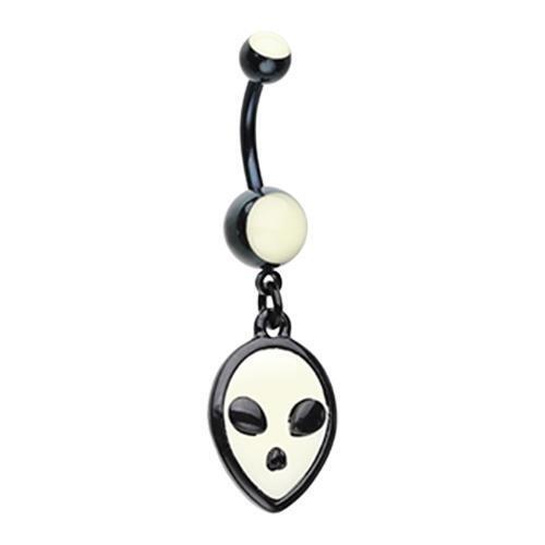 GLOW IN THE DARK Outta Space Alien Belly Dangle