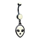 GLOW IN THE DARK Outta Space Alien Belly Dangle