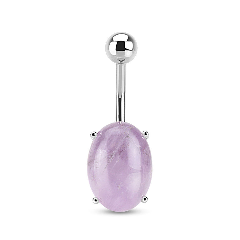 Amethyst Stone Balls Belly Button Ring main image 1