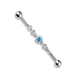 Gem Chain Multi Stud. Industrial or Double Helix Body Jewellery