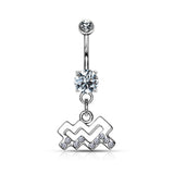 Zodiac Dangling Belly Bar