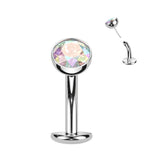 Titanium Basic Threadless Floating Convex Base Belly Bar