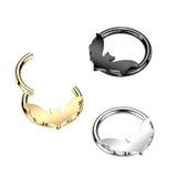Precision Bat Seamless Segment Clicker with Gold Plating. Earring or Septum