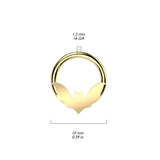 Precision Bat Seamless Segment Clicker with Gold Plating. Earring or Septum
