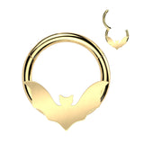 Precision Bat Seamless Segment Clicker with Gold Plating. Earring or Septum