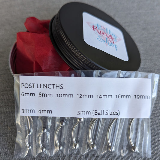 14g Curved Barbell Sample Sizing Kit for Belly Piercings