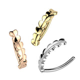 Stacked Heart Belly Huggy in Titanium Gold