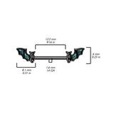 Midnight Abalone Bats Nipple Jewellery