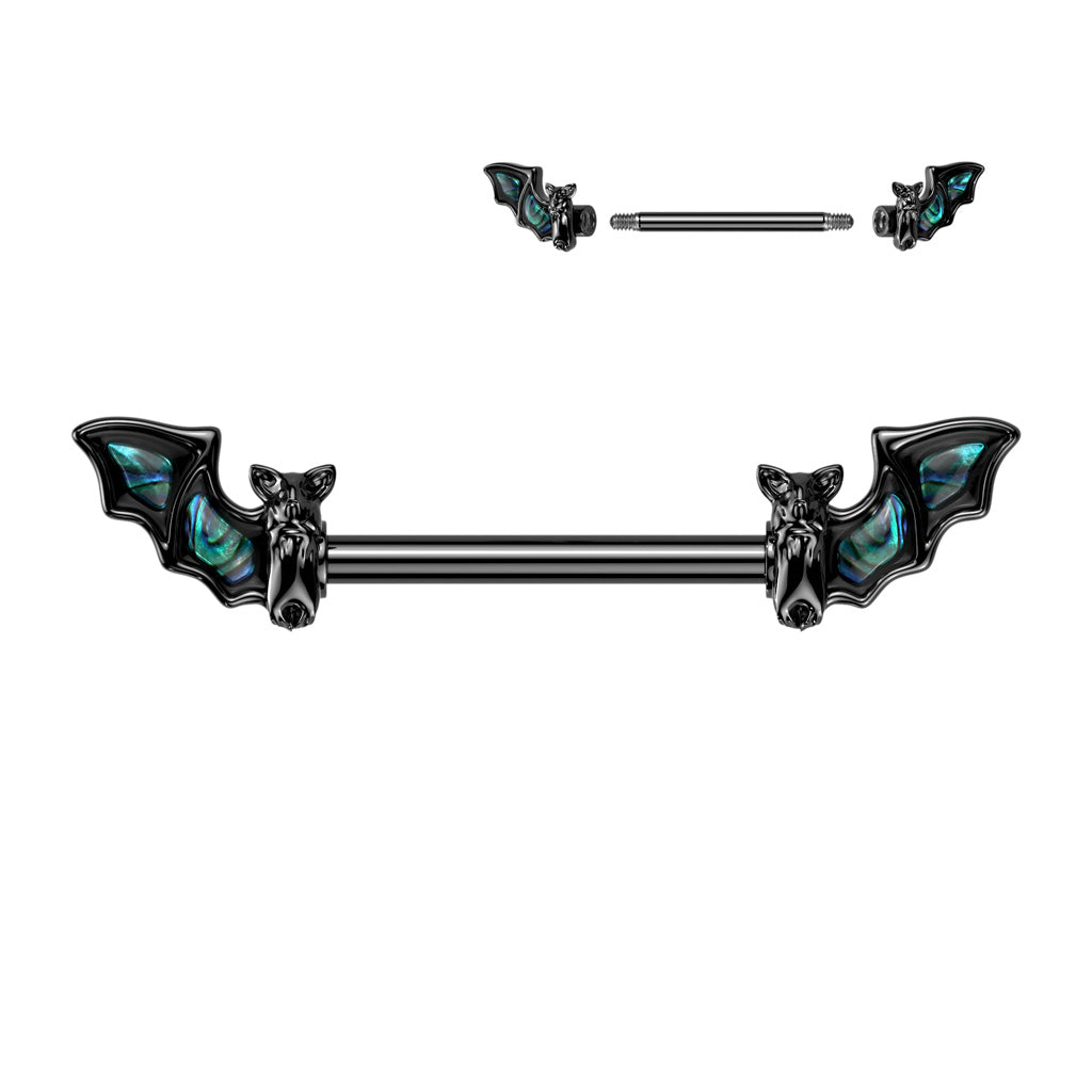 Midnight Abalone Bats Nipple Jewellery