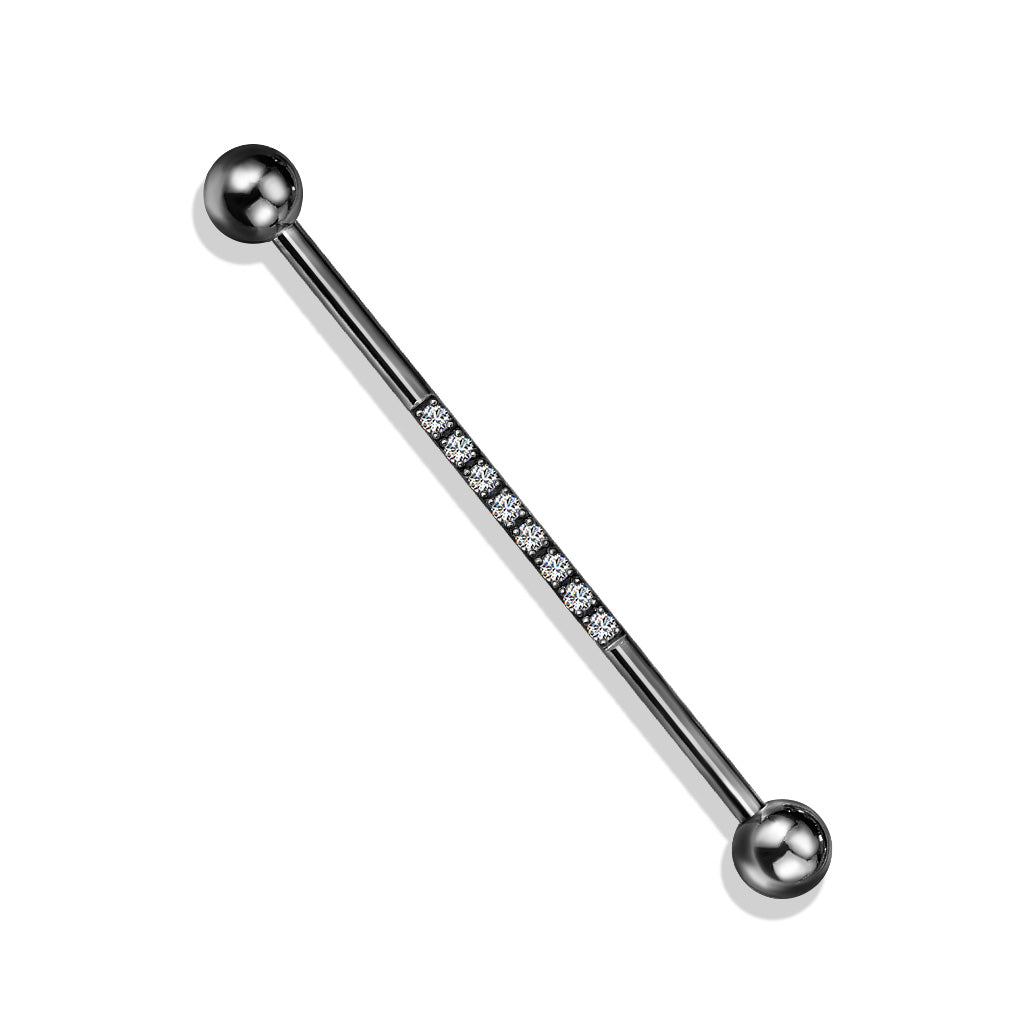 Metallic Jewel Track Industrial Barbell