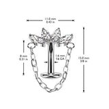Gold Titanium Threadless Lotus Chain Floating Belly Bar