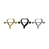 Puffed Heart Nipple Shield with Gold Plating
