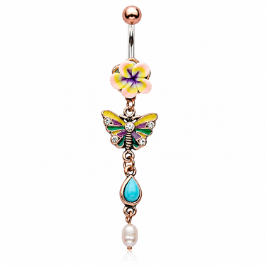 Summer Crush Turquoise Butterfly Belly Bar
