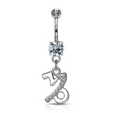 Zodiac Dangling Belly Bar