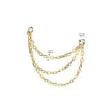 Gold Titanium Triple Connector Chain