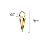 Gold Titanium Spike Body Jewellery Charm Attachment