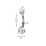 Internally Threaded Gold Classic Prong Belly Ring