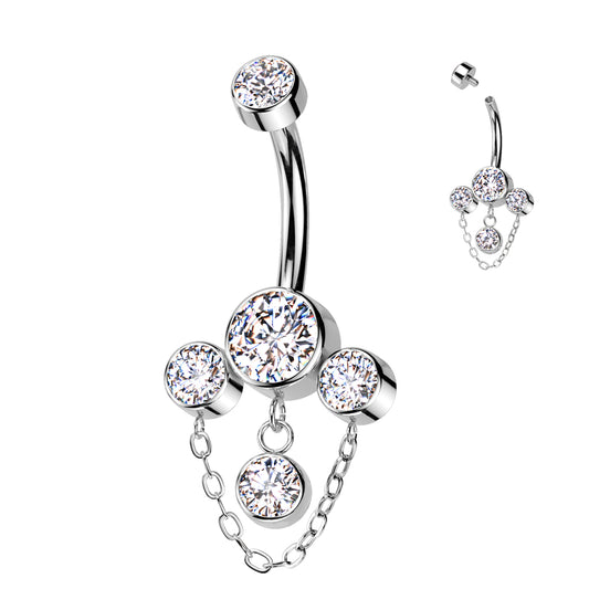 Cascading Titanium Belly Bar