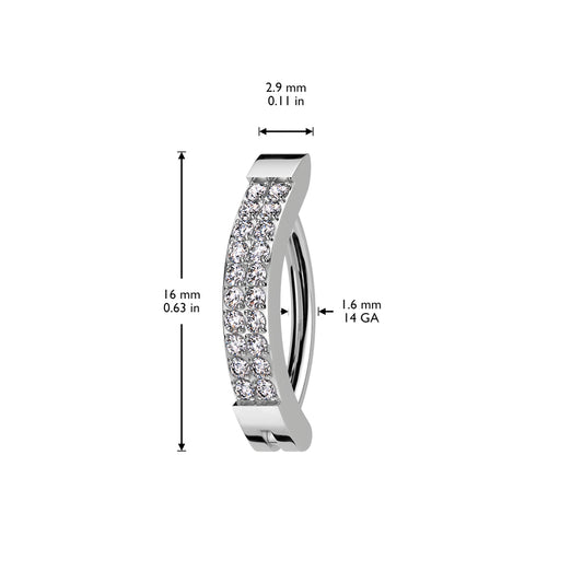 Rose Titanium Double Line Paved Luxe Belly Huggy