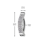Rose Titanium Double Line Paved Luxe Belly Huggy