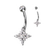 Joya Cluster Belly Ring in 14K White Gold