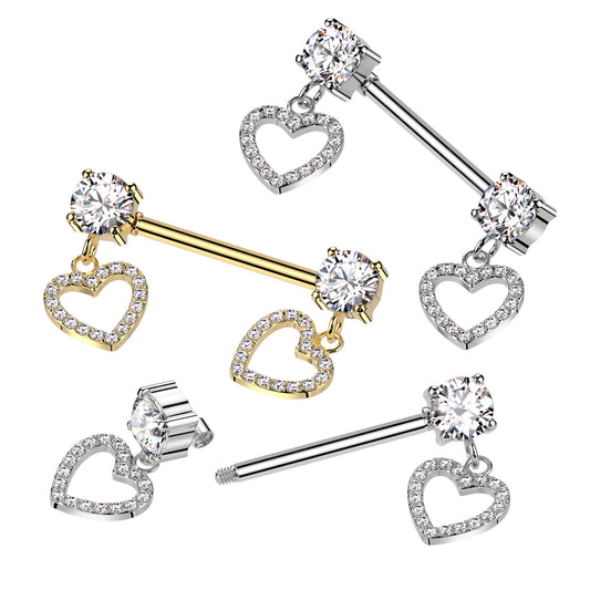 The Love Charmer Nipple Barbell with Gold Plating