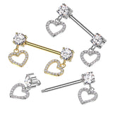 The Love Charmer Nipple Barbell with Gold Plating