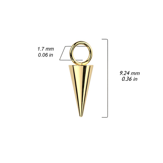 Black Titanium Spike Body Jewellery Charm Attachment