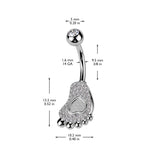 Bare Foot Fixed Belly Bar with Gold Plating