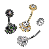 Chica Boutique Belly Ring with Black Titanium Plating