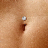 Titanium Basic Threadless Floating Convex Base Belly Bar