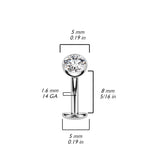 Titanium Basic Threadless Floating Convex Base Belly Bar