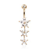 Daisy Cascade Belly Bar with Rose Gold Plating