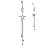 Double Layer Daisy With Chains Belly Ring